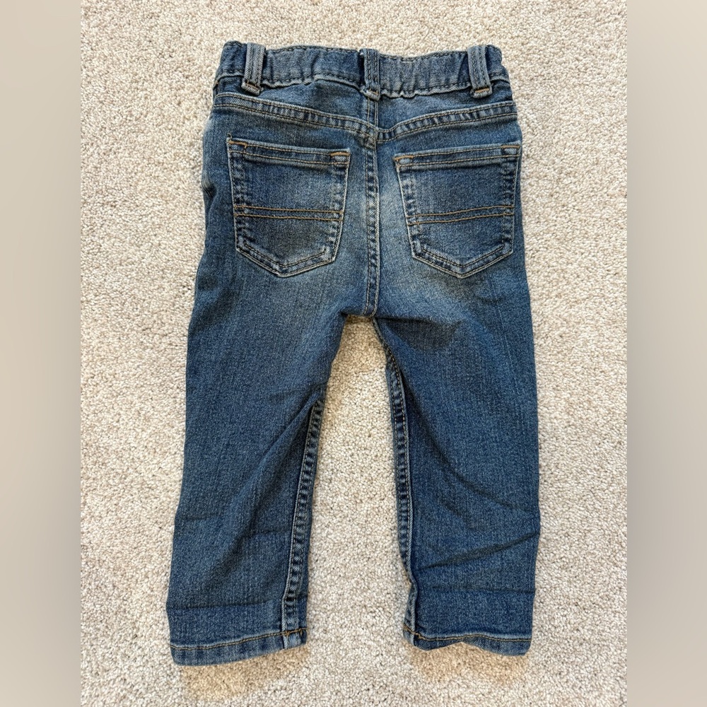 GAP Green & White Rugby Shirt & osh kosh b’gosh Blue Jeans 12-18m preppy trendy - Picture 6 of 8